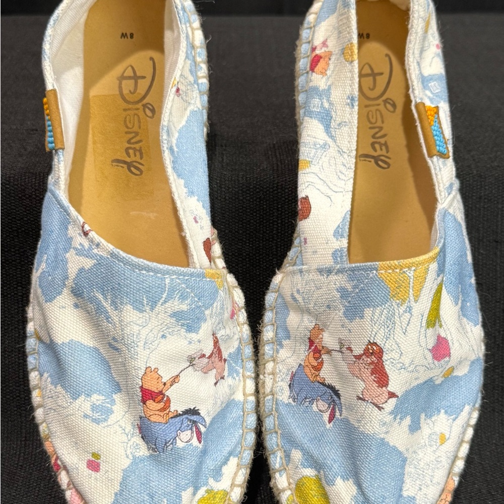 NWOT Disney Canvas Pastel Espadrilles Featuring Winnie the Pooh & Friends